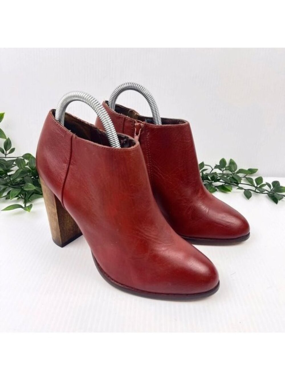 Steven by Steve Madden Sandra Leather Booties burgundy 8